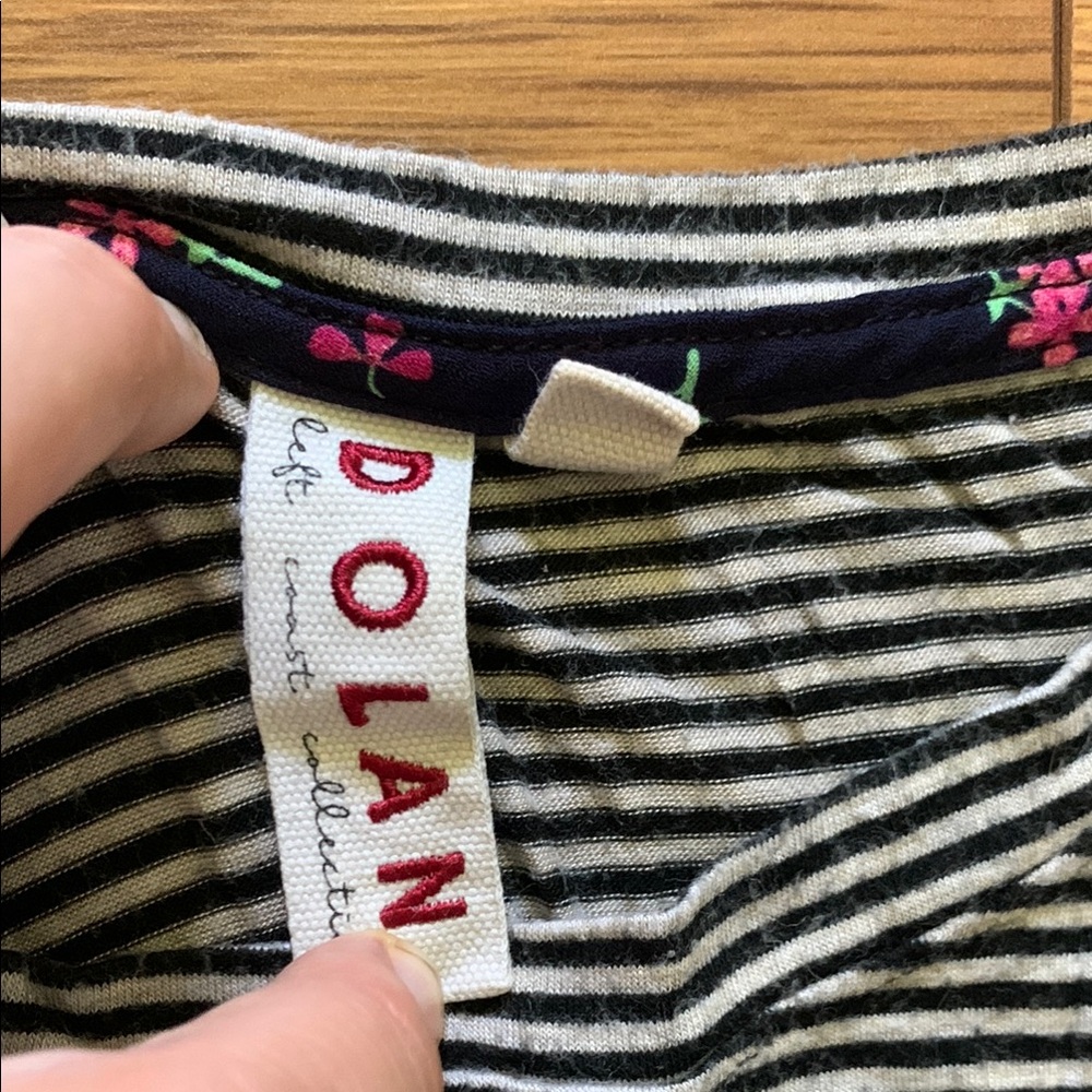 Dolan Striped Ruffle Sleeve Top - Picture 2 of 3
